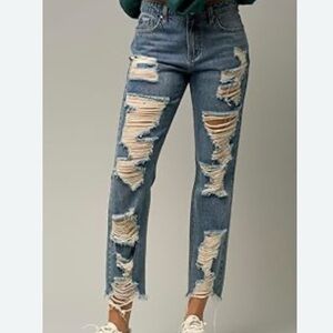 The Rockn Rev Distressed Blue Women's Jeans size 4